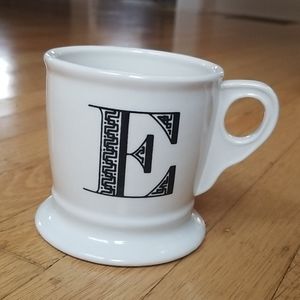 Anthropologie E monogram letter mug